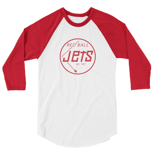 3/4 length tee shirt in red and white