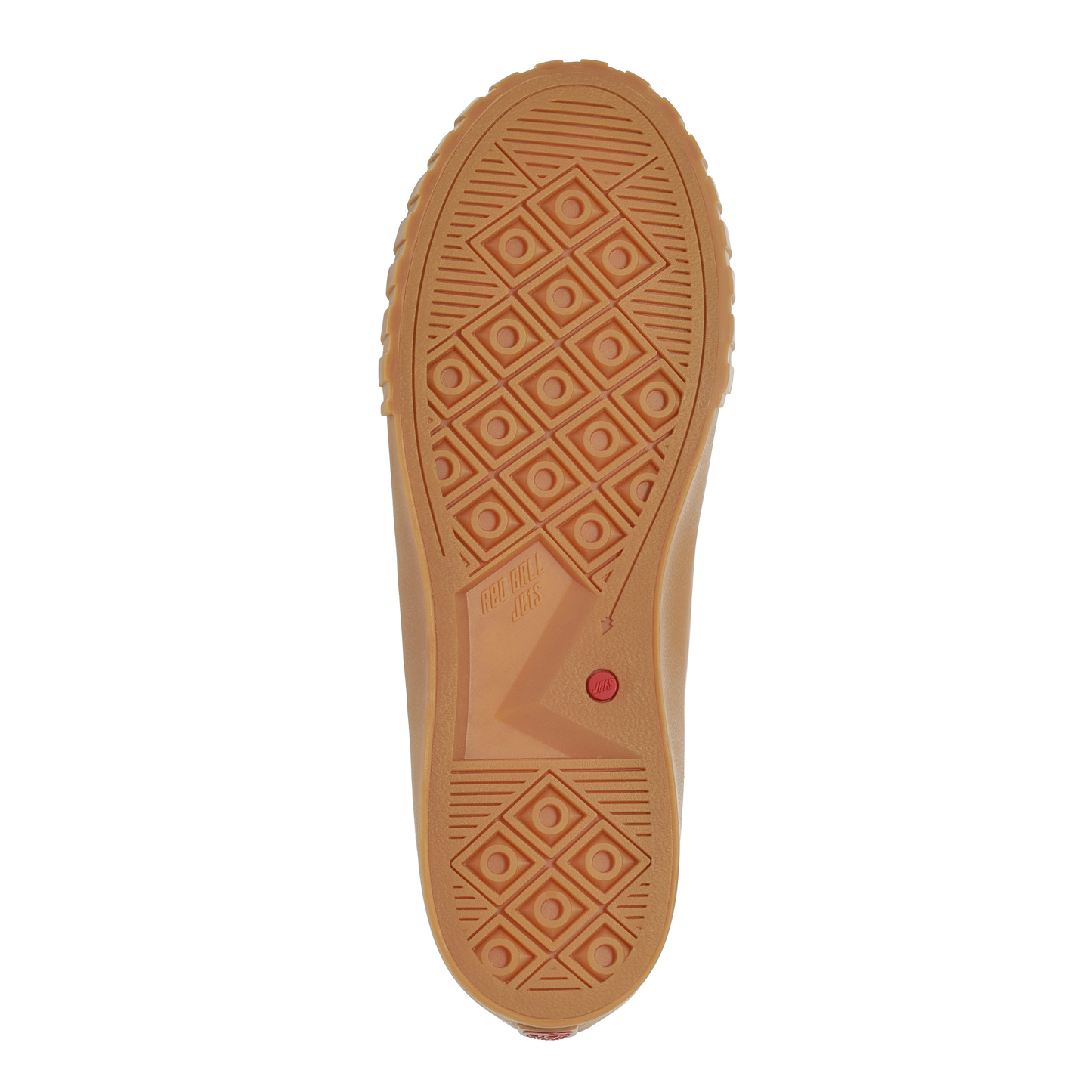 White sneaker with gum sole on a white background
