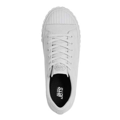 White sneaker with Red Ball Jets logo on a white background